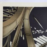 Alain le foll, metal tower, 1978. original lithograph signed in pencil.