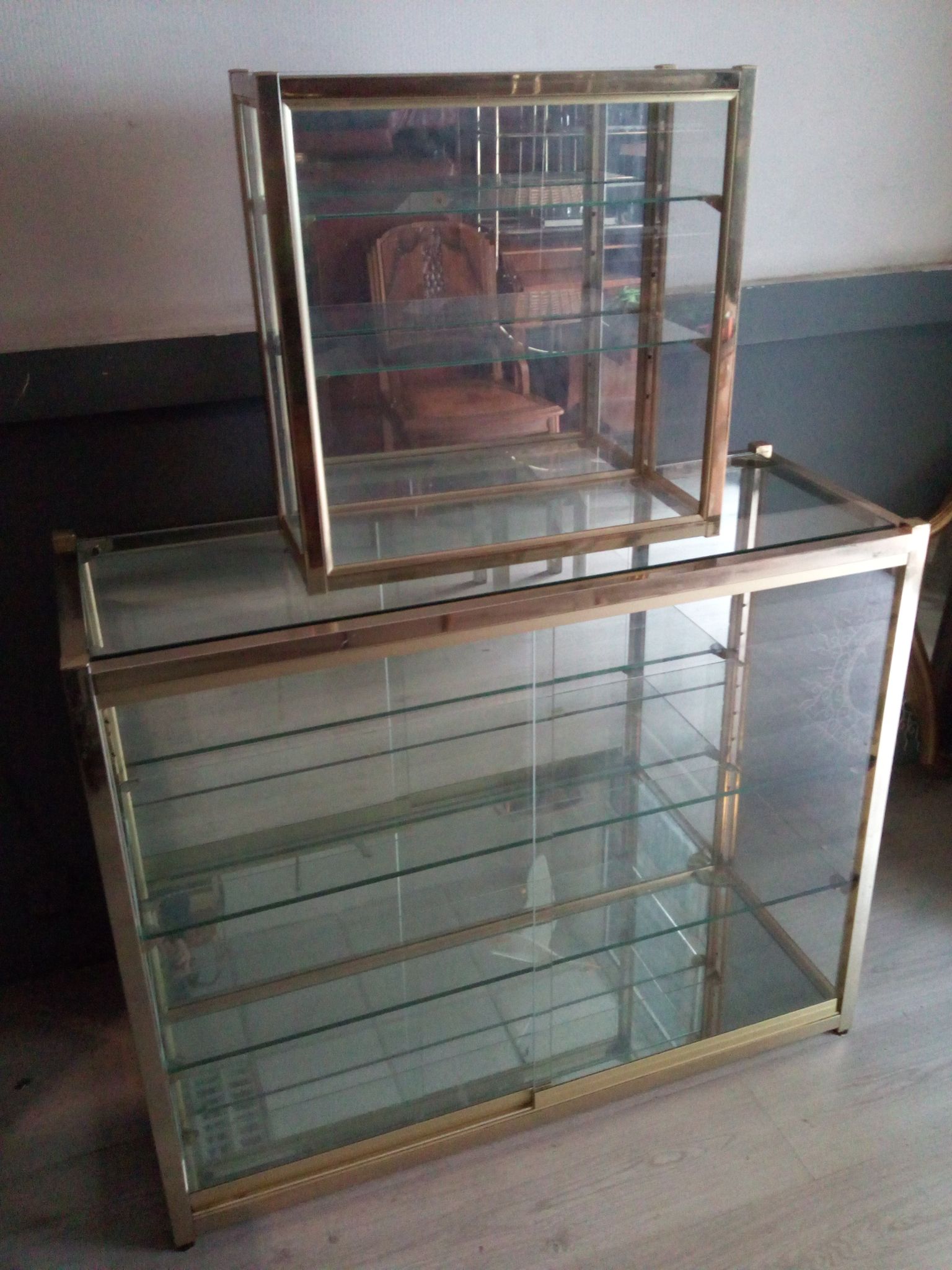 Ensemble de vitrines vintage