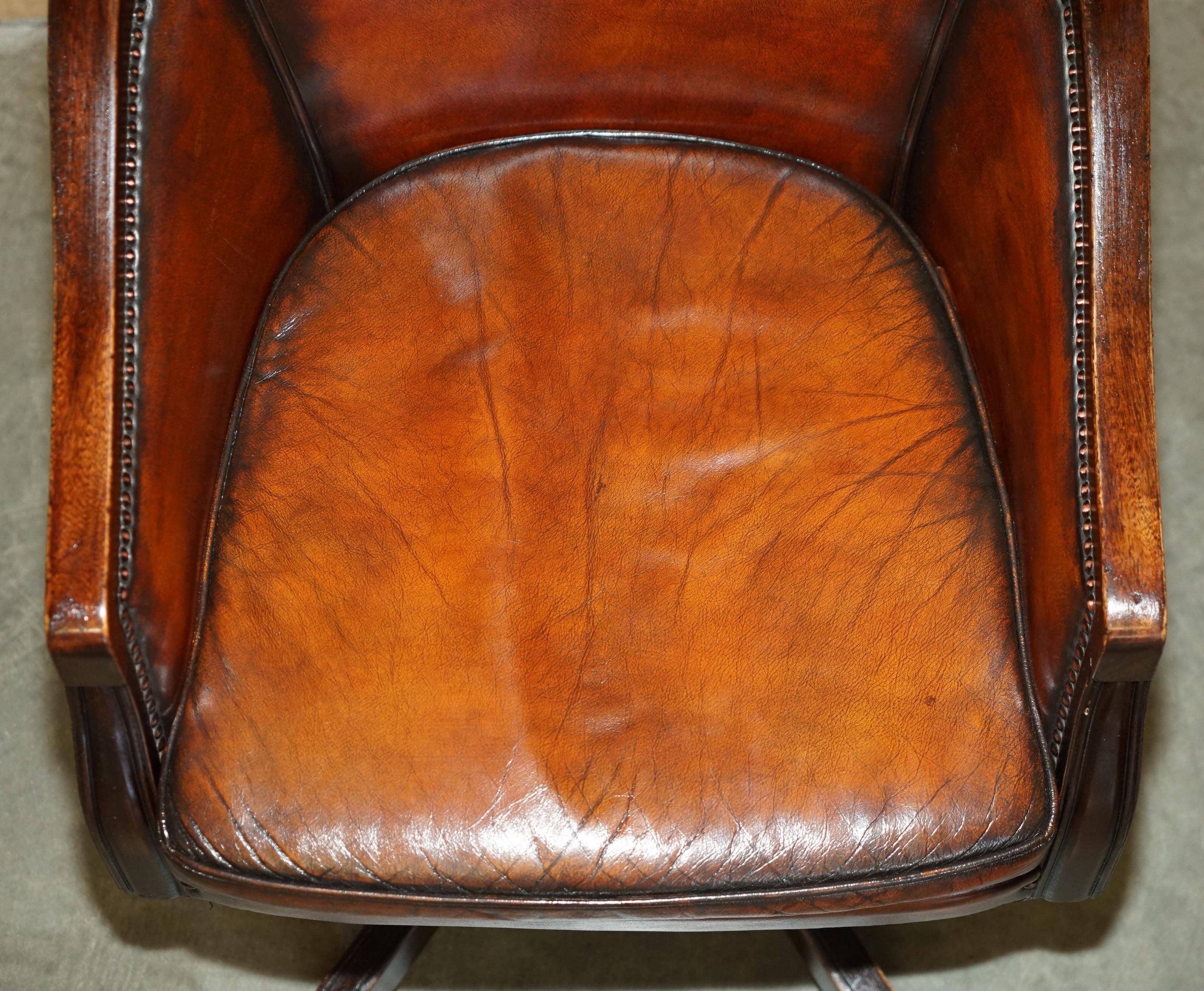 Restored leather captain's or director's chair