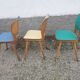 Trois chaises vintage de couleur année 50