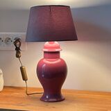Ceramic and velvet lamp from the 80s and 90s