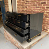 Black lacquered chest of drawers