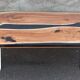 Table basse en bois et résine noire