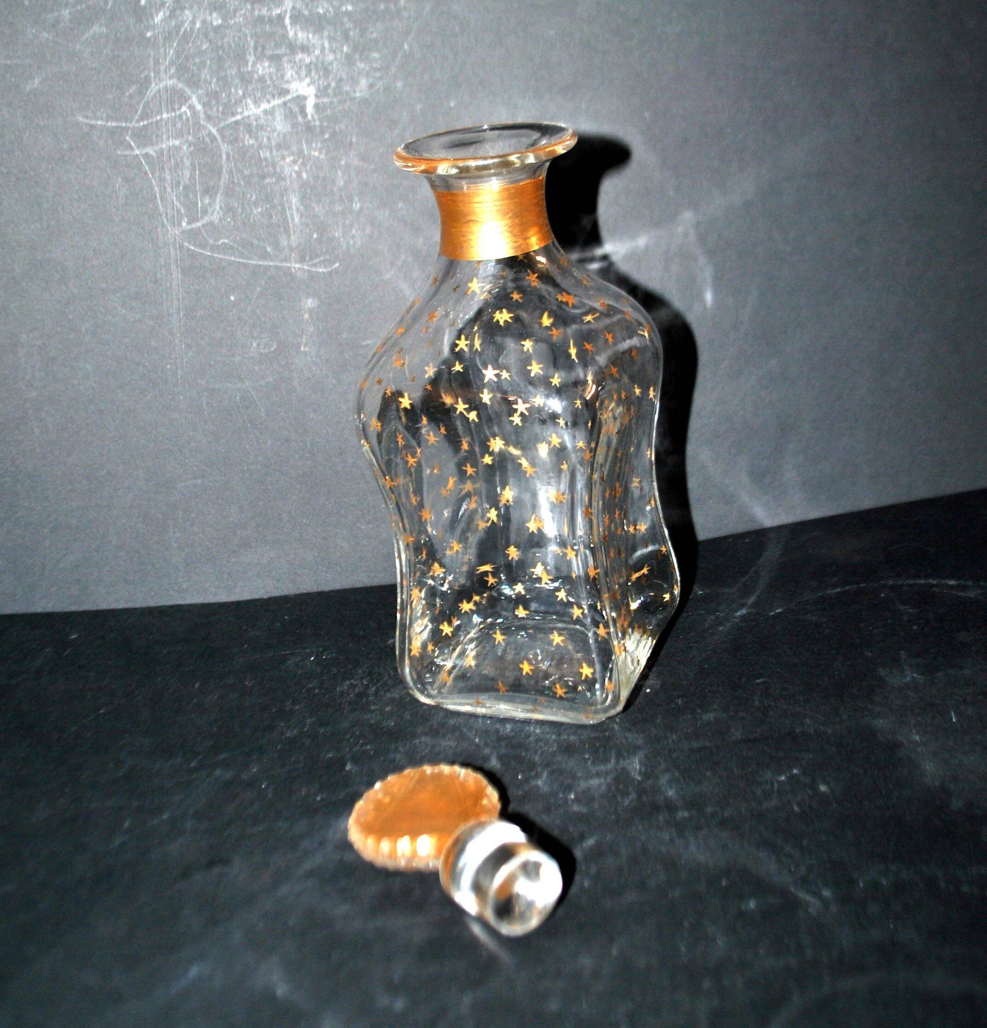 Baccarat liqueur carafe napoléon iii gold crystal star constellation
