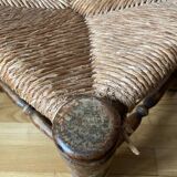 Low straw chair