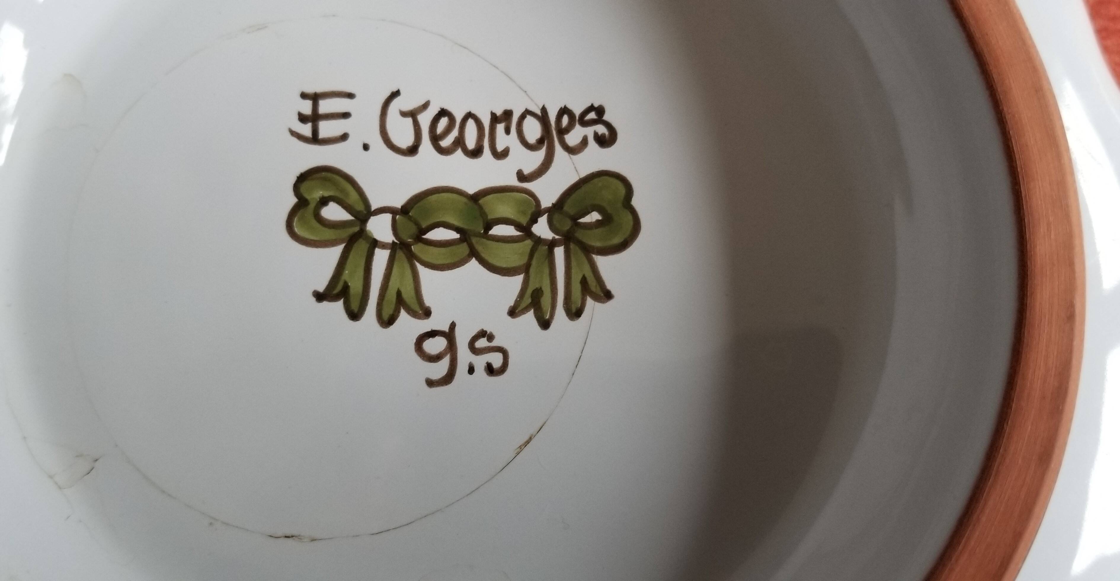 Compotier en faïence de Nevers atelier Georges