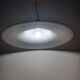 Vintage very large murano white swirl ceiling light black rim