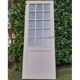 Porte ancienne de communication vitrée moulurée 218,5x83 15 petits carreaux
