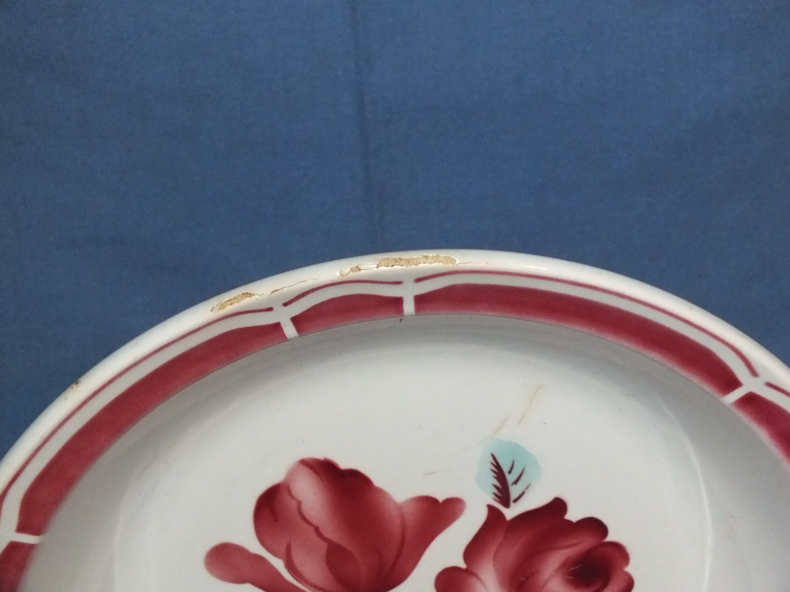 Vintage 60s hollow dish - stencil décor