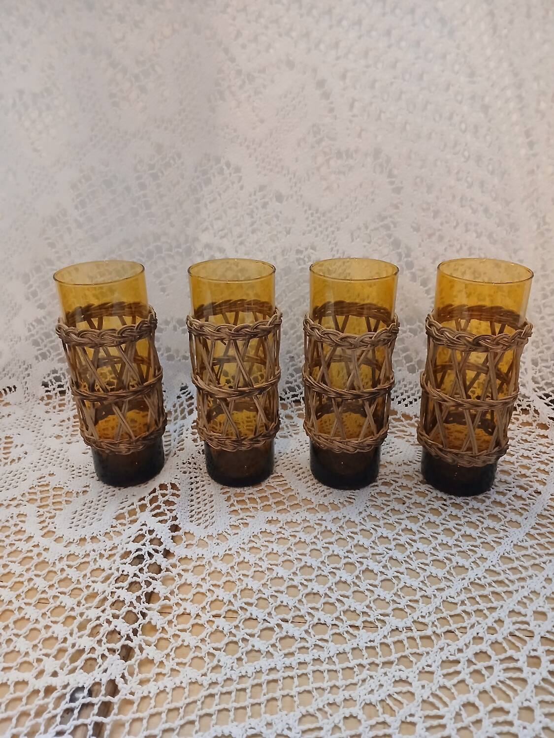 4 vintage orangeade glasses