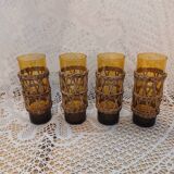 4 vintage orangeade glasses