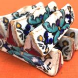 6 glazed ceramic knife rests from Nabeul, Atelier el-Kharraz.