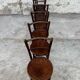 Set of 7 old Baumann bistro chairs in curved wood with round seat