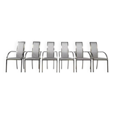 Set of 6 metal and fabric chairs by BC Design
