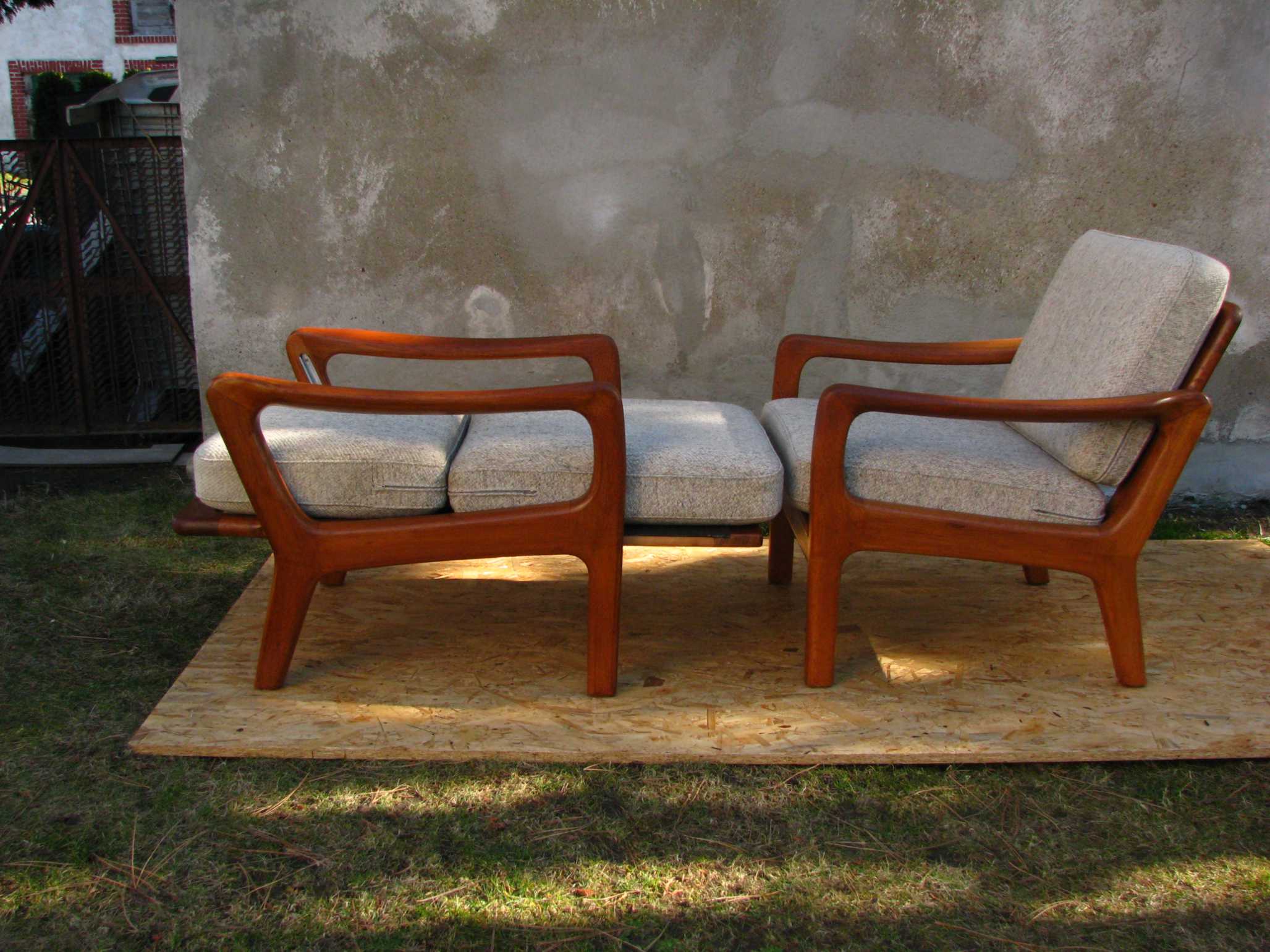 Set of 2 Danish teak lounge chairs by Juul Kristensen 1960