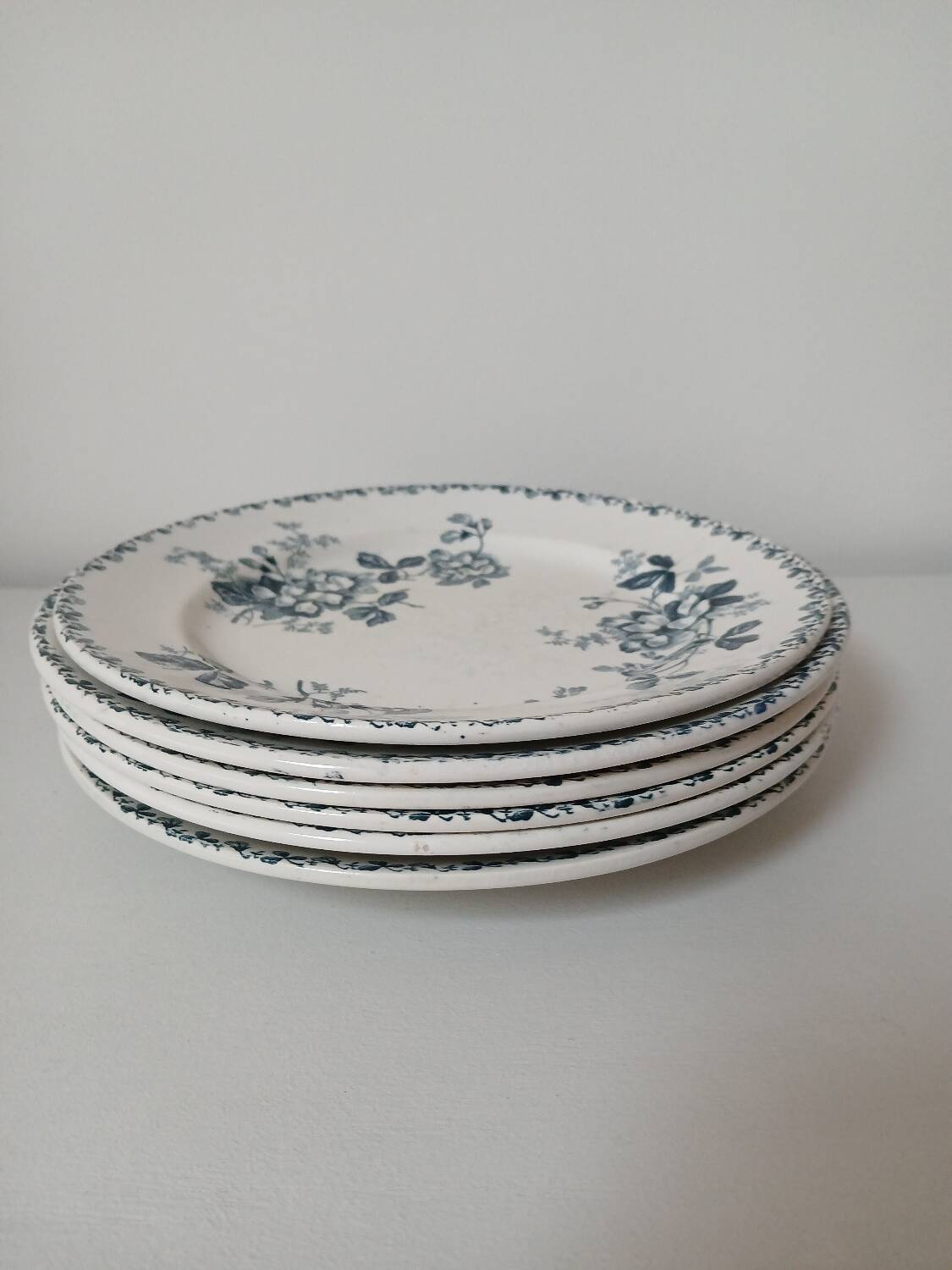 Set of 6 Terre de Fer plates, Acacia model