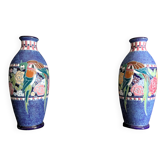 Monumental pair of Art Deco vases
