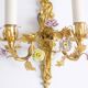 Pair of bronze wall lights with flower decoration. Circa 1880.