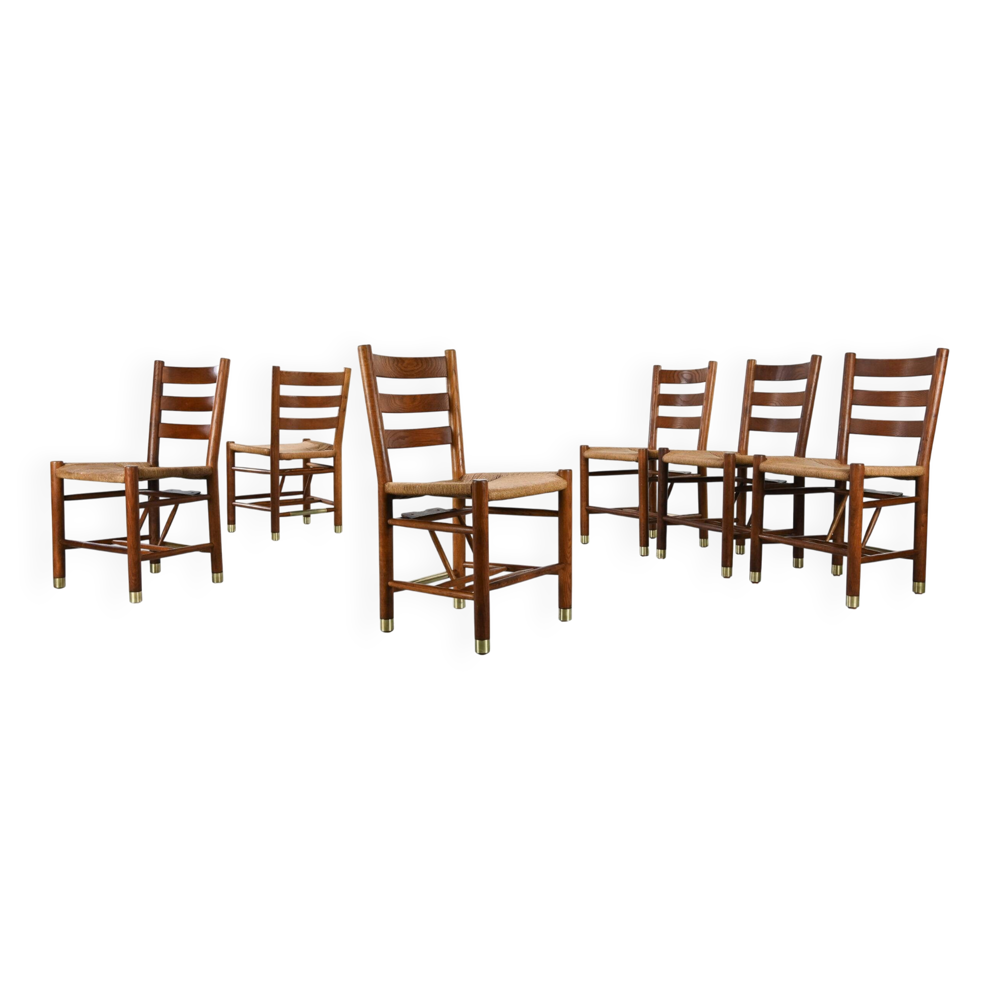 Viggo Hardie-Fischer, set of 6 Danish church chairs in oak for Sorø Møbelfabrik. 1950s