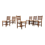 Viggo Hardie-Fischer, set of 6 Danish church chairs in oak for Sorø Møbelfabrik. 1950s