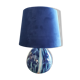 Lampe boule vintage céramique bleue signée