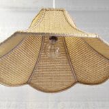 Rattan flower suspension "made in Korea" – 70s/80s