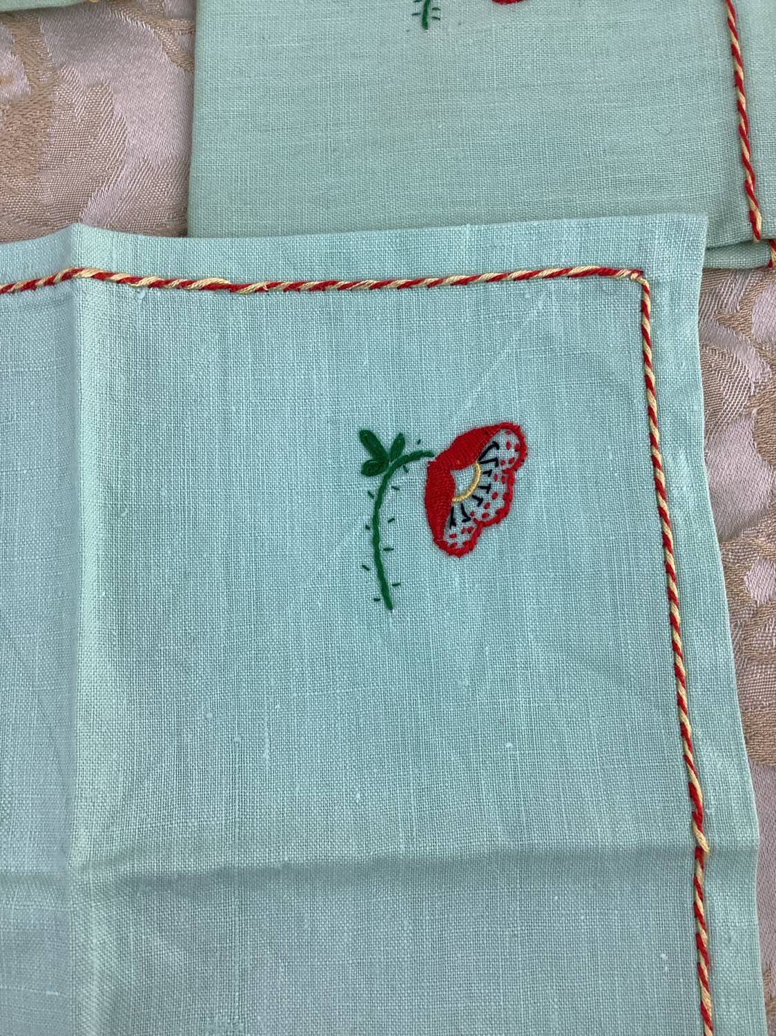 6 Antique tea towels