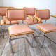 Suite of 4 armchairs by Marcel Breuer 1980 skaï