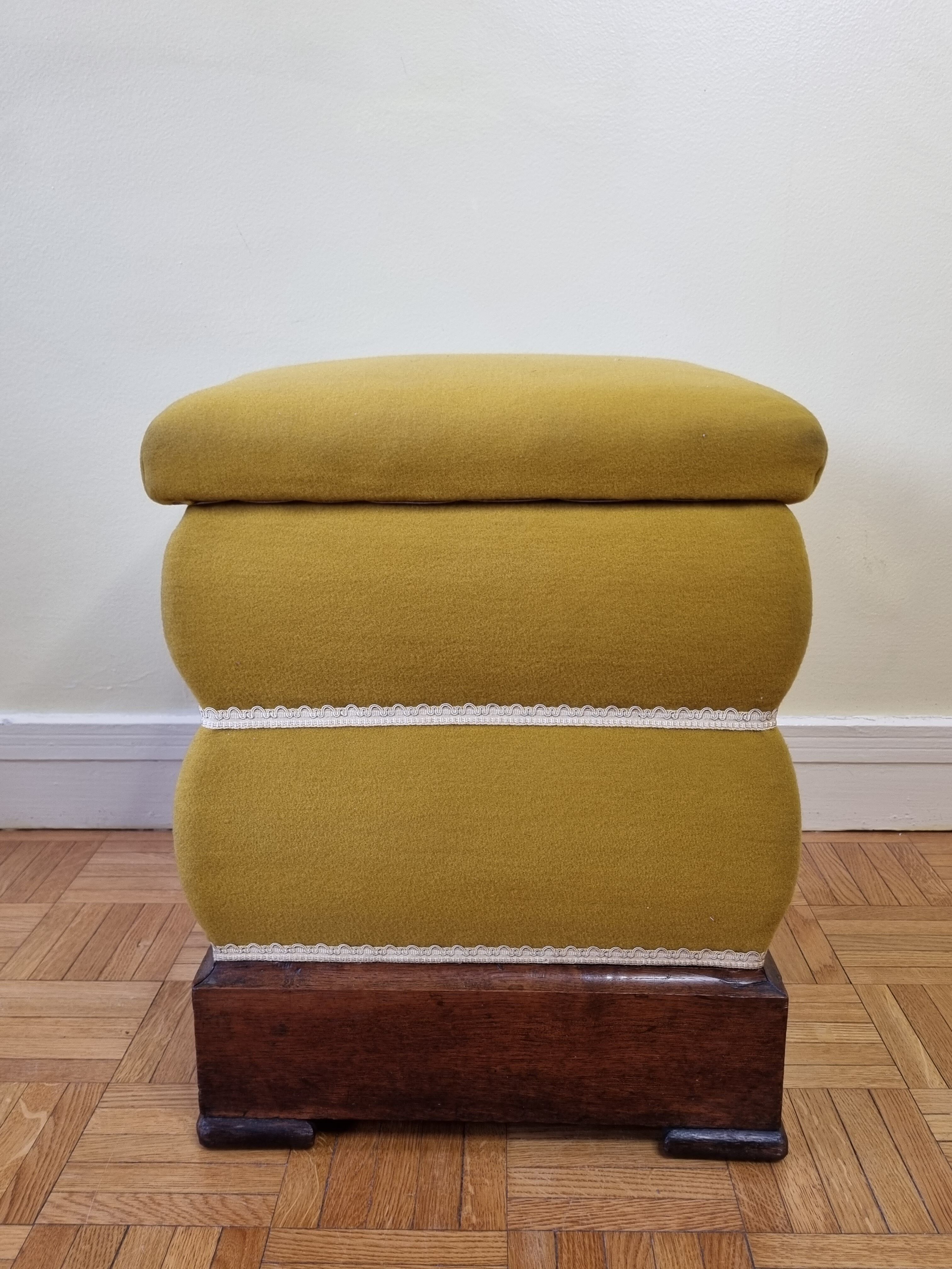 Ottoman ancient chest yellow broom