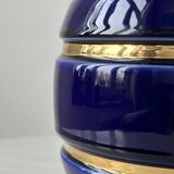 Royal blue vase with gold edging