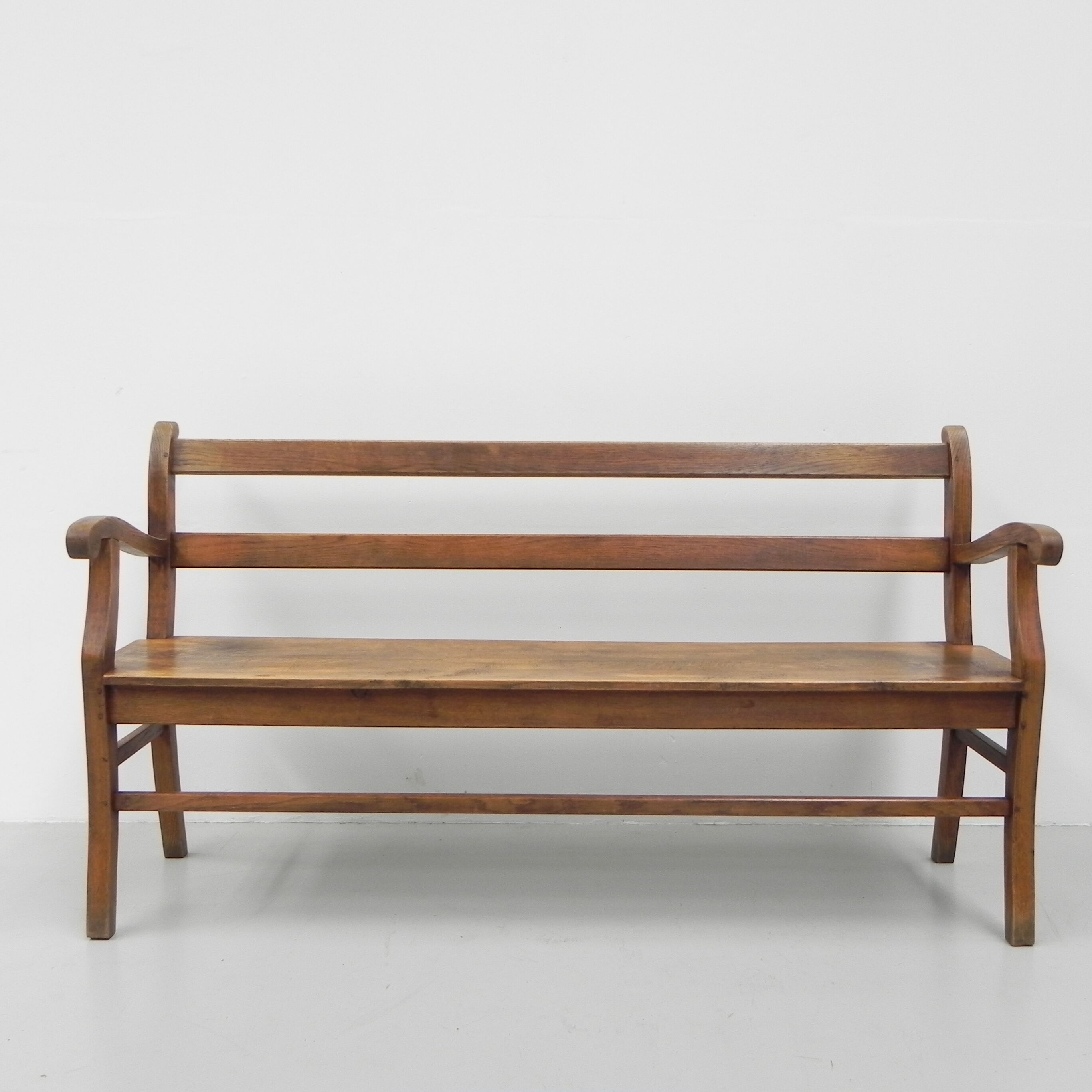 Oak cafe sofa with armrests 160 cm long