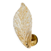 Amber Murano glass leaf wall light