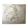Old cardboard map of Paris - 19th Arrondissement