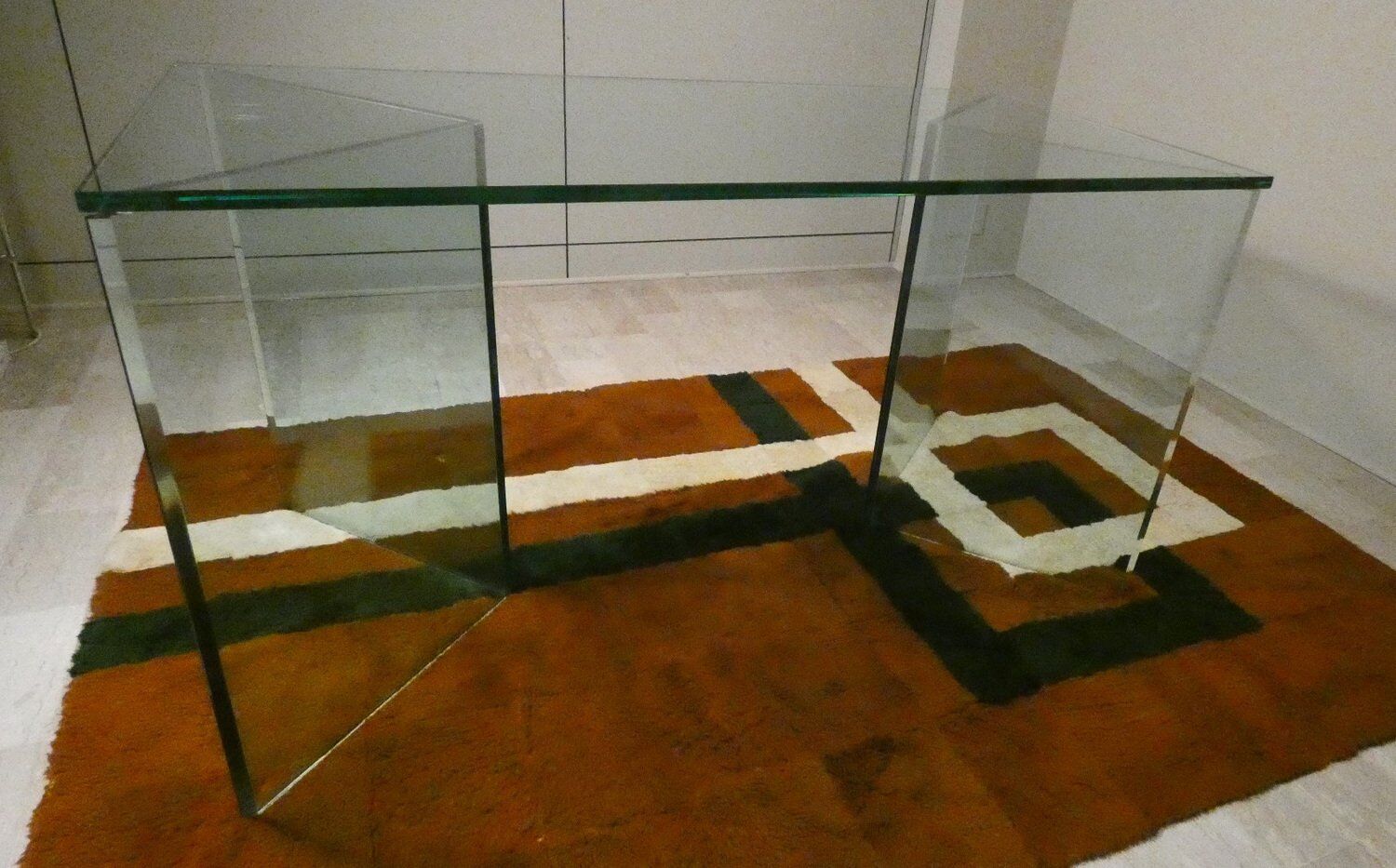 Bacco desk in transparent glass attributed to Tonelli, Italy, 1980s.