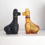 Lot de deux bouteilles en verre caniche Empoli