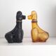 Set of two Empoli poodle glass bottles