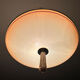 Vintage art deco pendant lamp, gradient glass, red beige, brass, 30 years