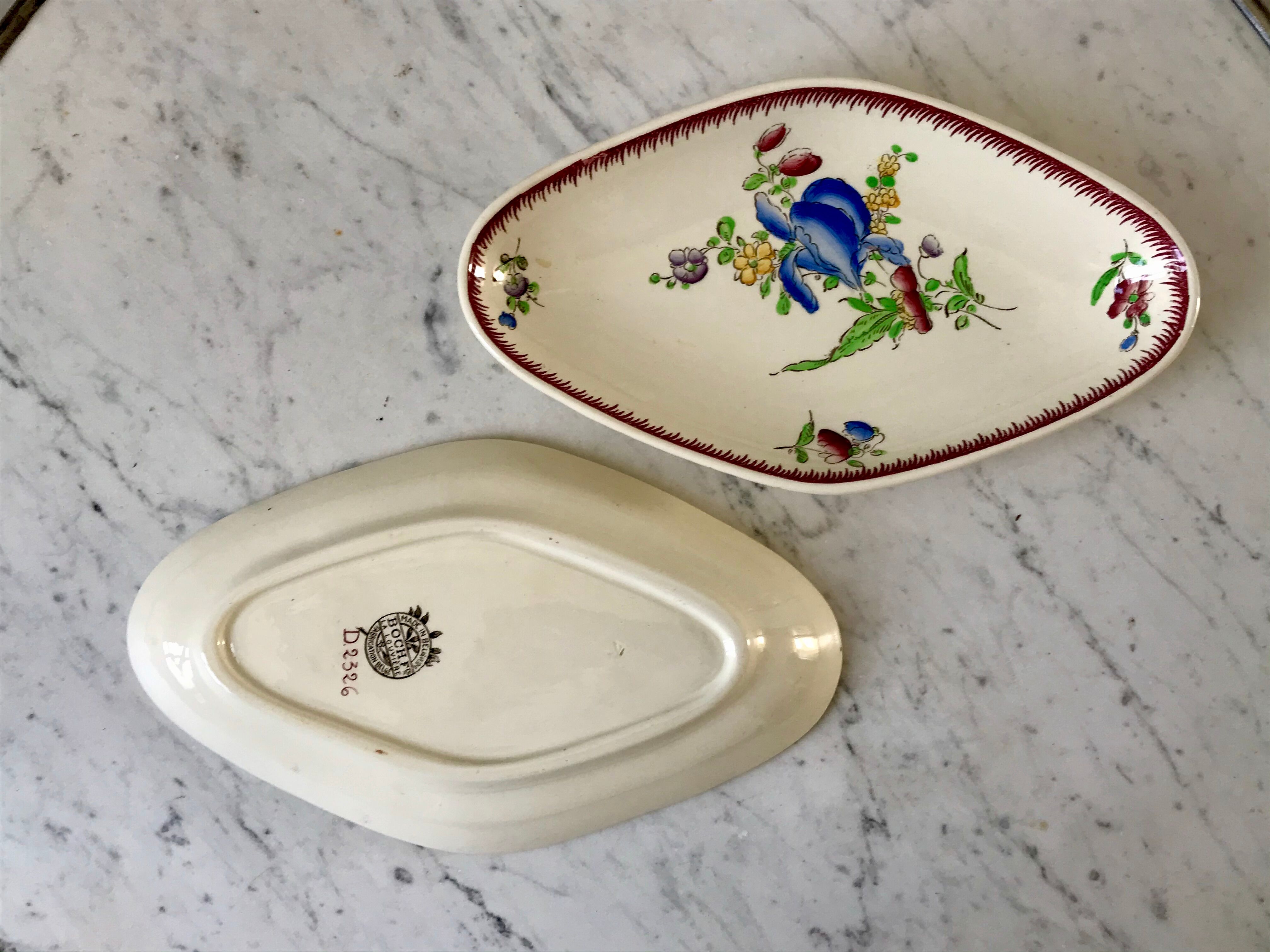 duo of raviers Villeroy & Boch La Louvière Belgian manufacture in Iron Earth early twentieth century
