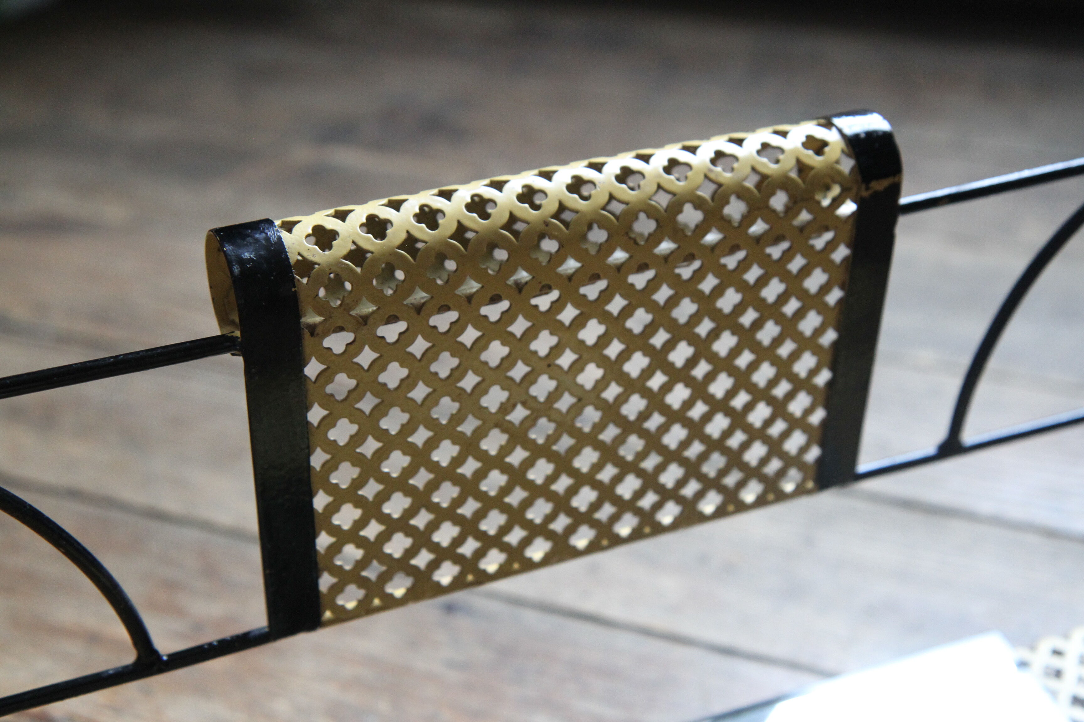 1950s perforated metal coat holder