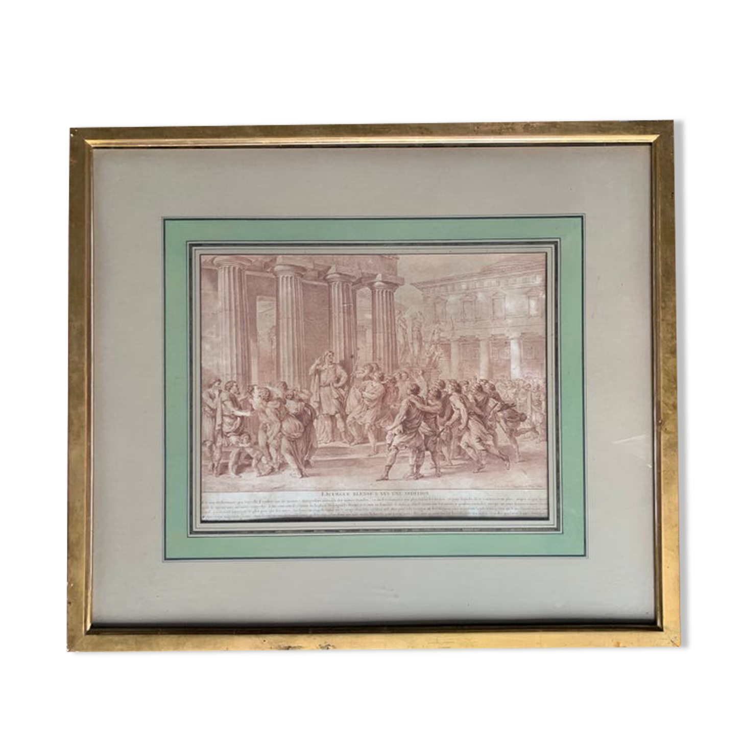 Charles Nicolas Cochin, Lycurgus wounded in a sedition, engraving, eighteenth century