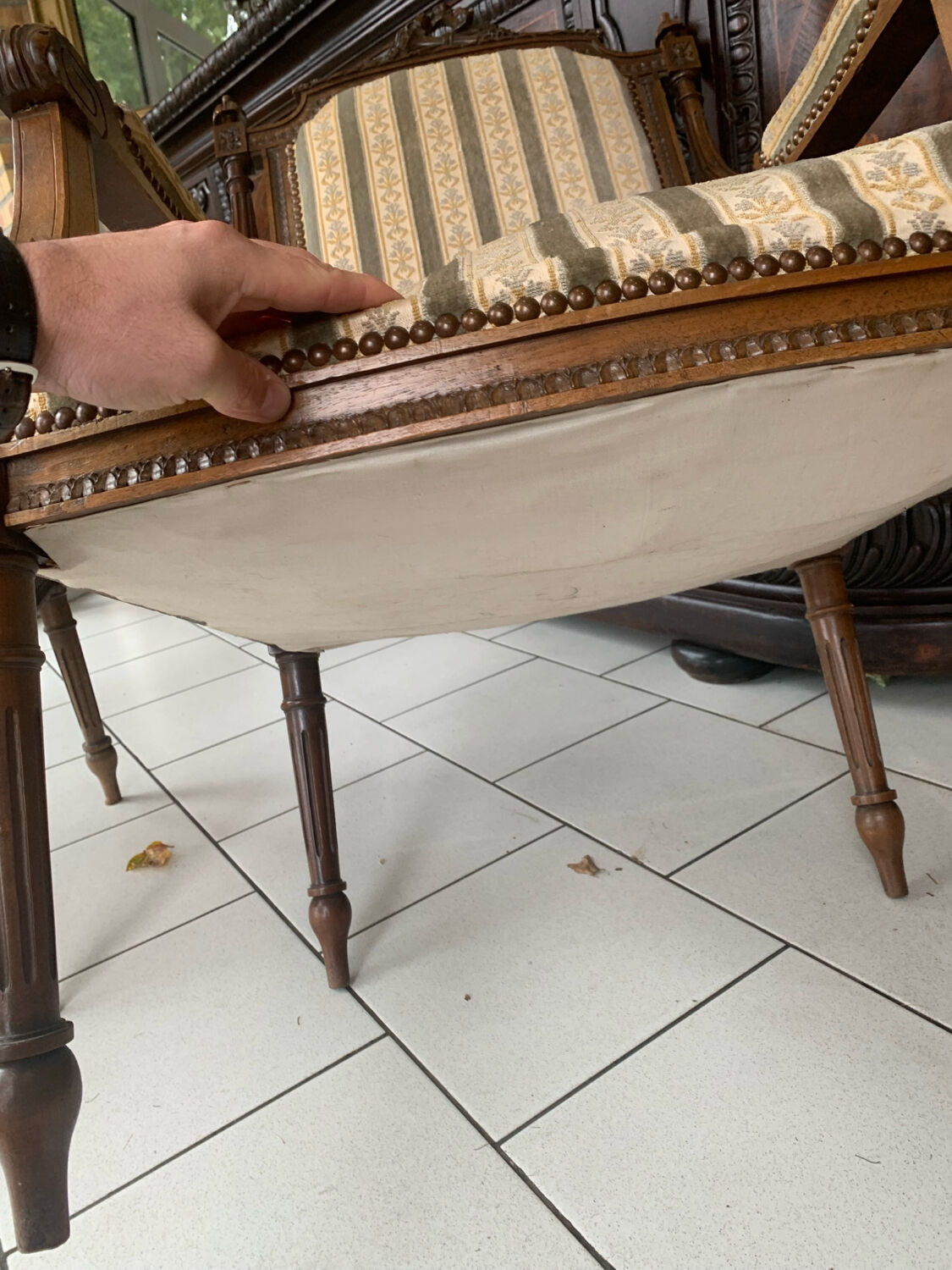 Paire fauteuil, style Louis XVI circa 1900