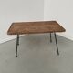 Table basse osier tressé et métal 1960
