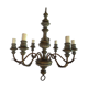 Patinated painted wood chandelier