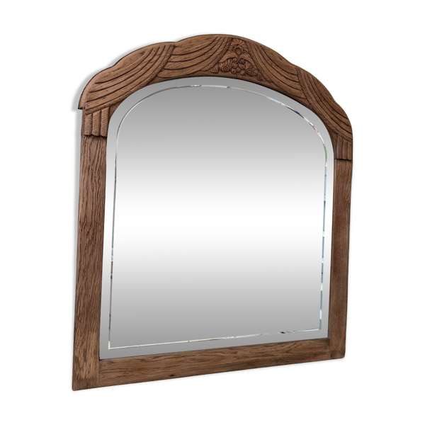 Miroir art déco en chêne, rénové