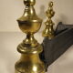 Pair of brass chenets