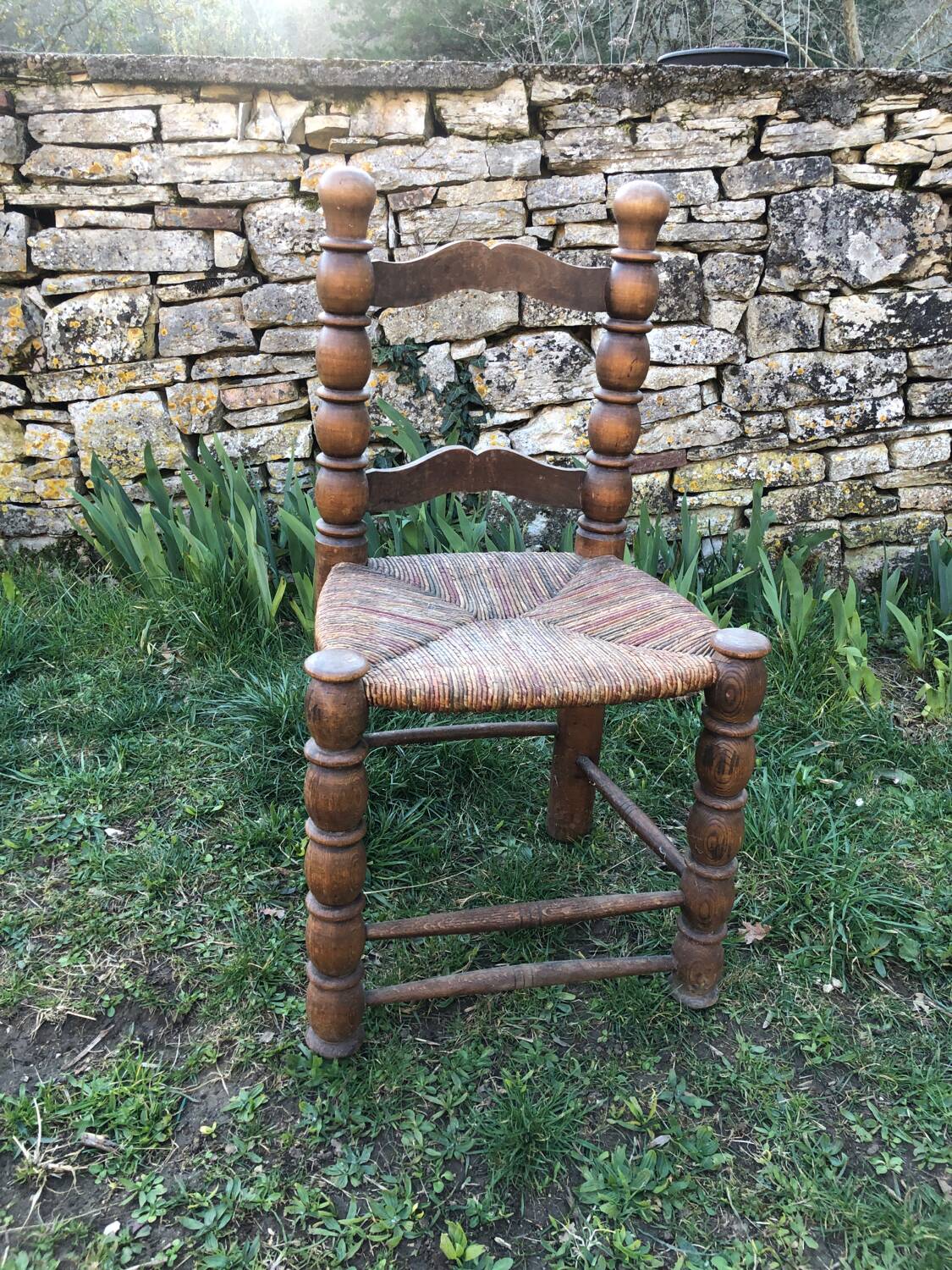 Brutalist straw chair