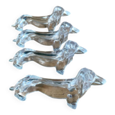 Set of 4 plastic dog knife holders