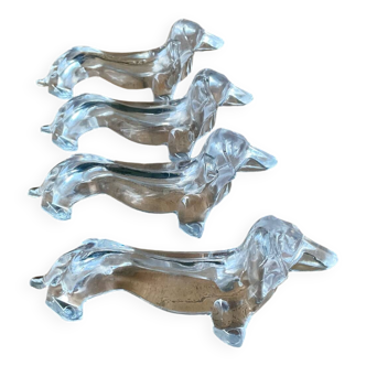 Set of 4 plastic dog knife holders