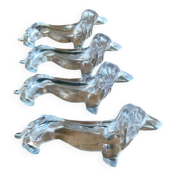 Set de 4 porte couteaux chiens en plastique