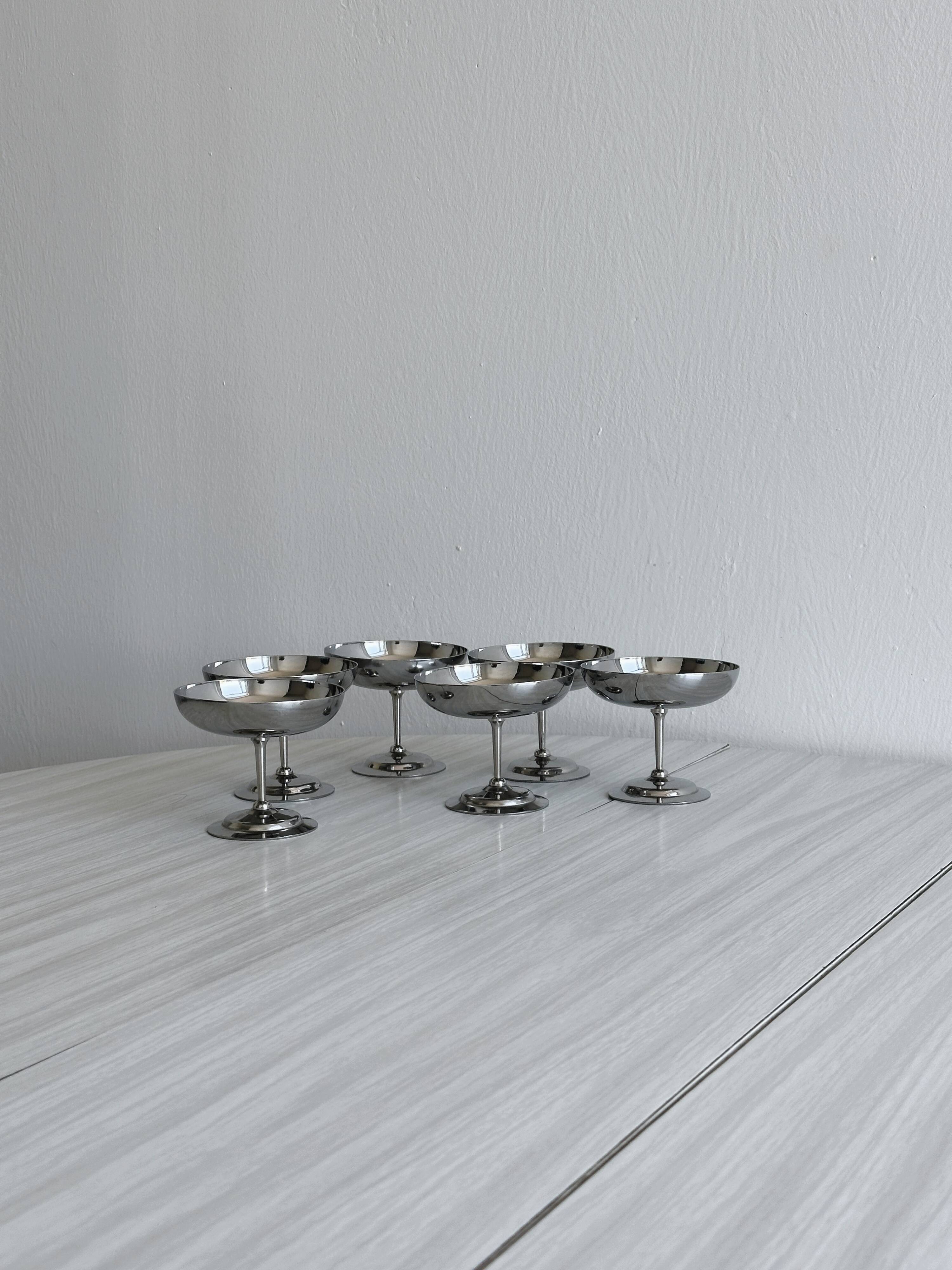 6 stainless steel cups